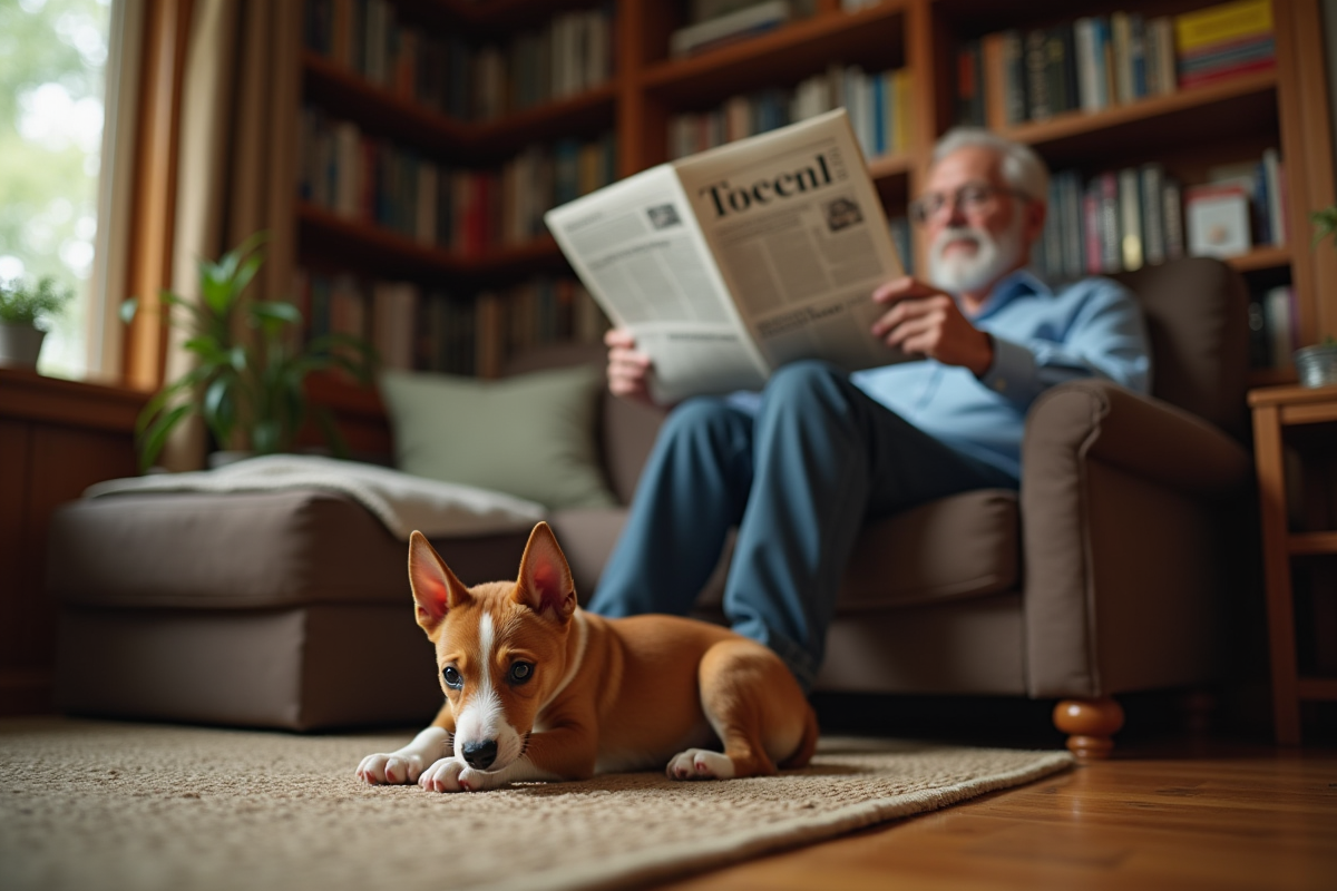 Chiot Basenji au pied d