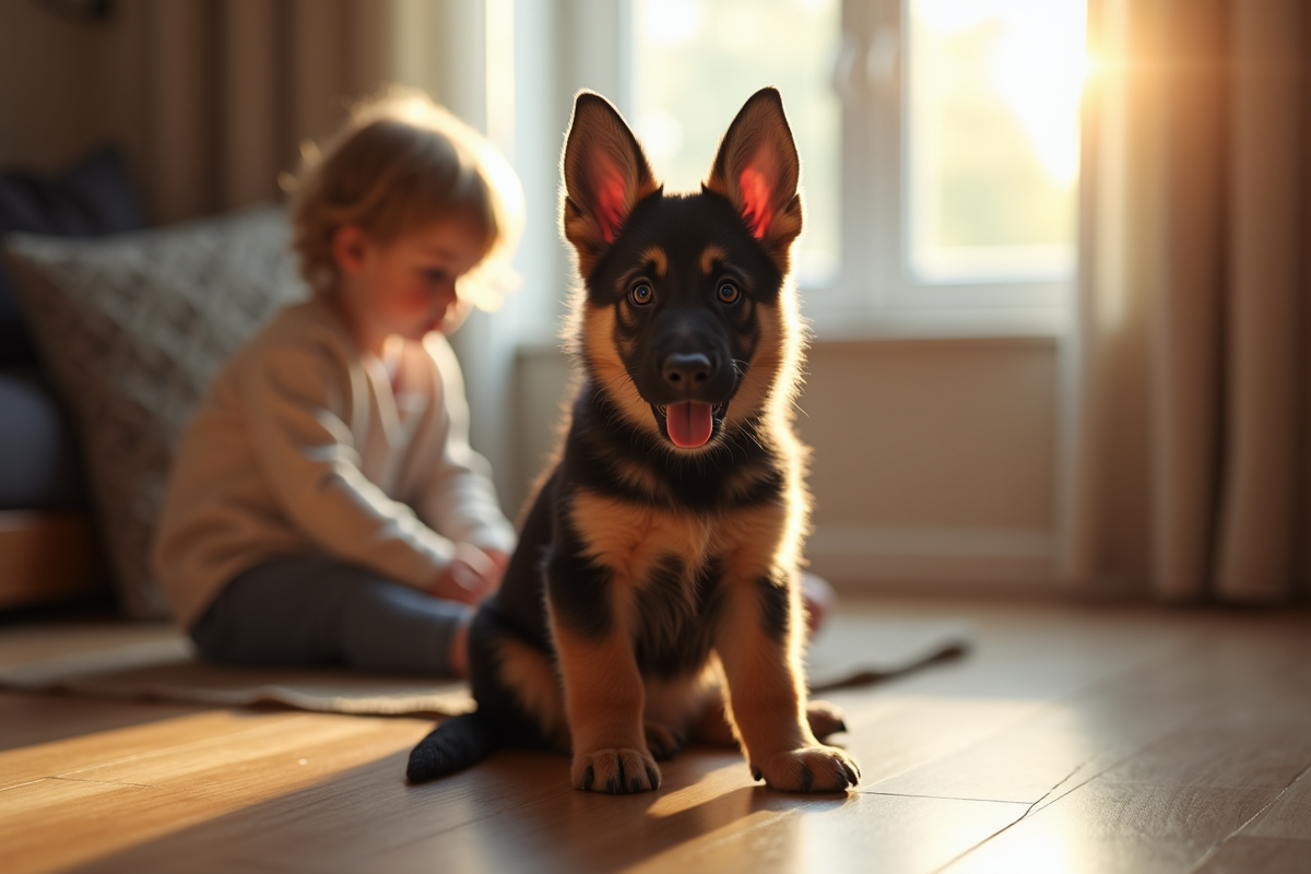 Jeune chiot berger allemand à l