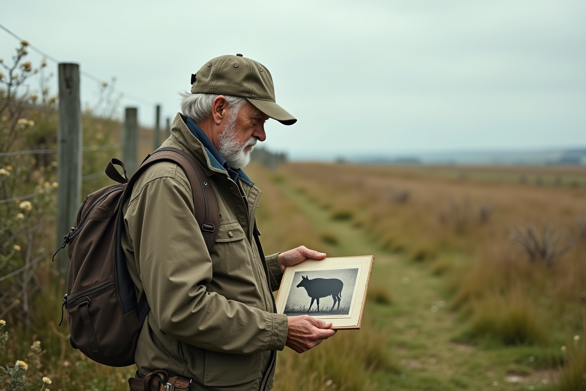 Conservationniste âgé avec photo d