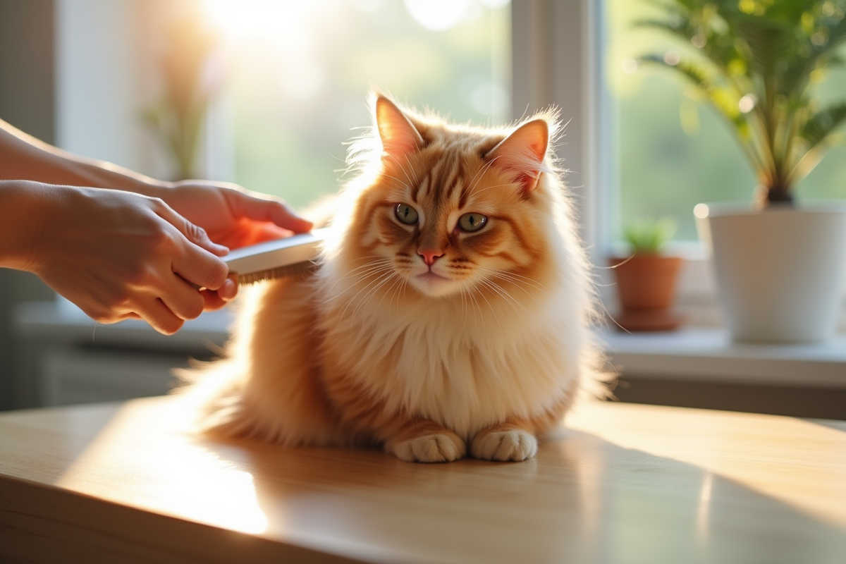 chat fourrure